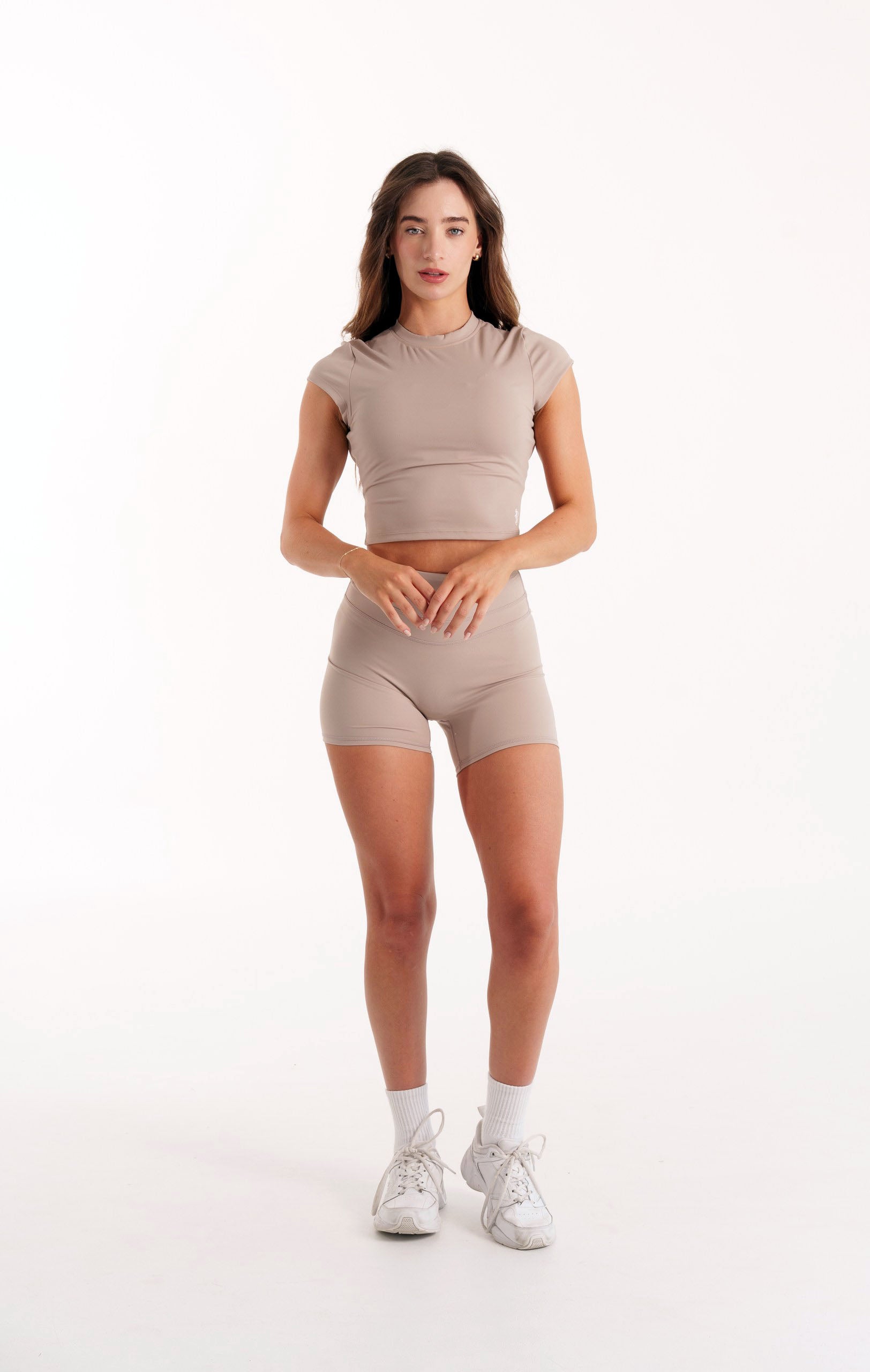 Sleek Crop Tee- Mocha