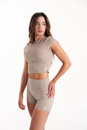 Sleek Crop Tee- Mocha