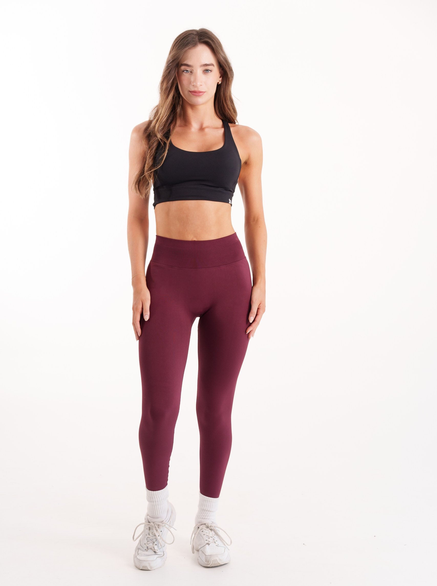Slique Signature Leggings - Sangria Red