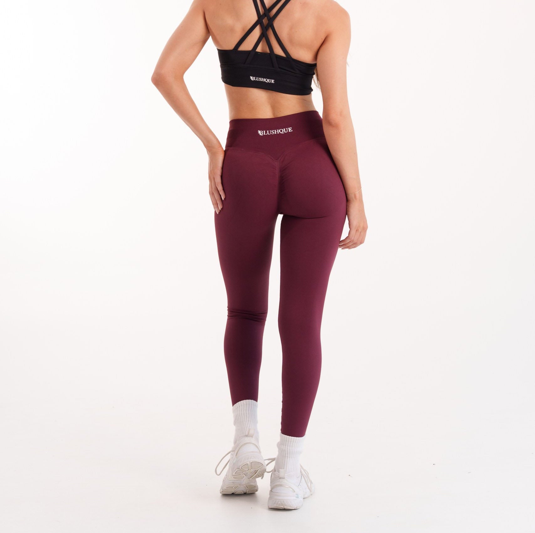Slique Signature Leggings - Sangria Red