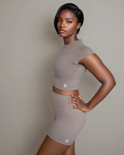 Sleek Sculp Crop Tee- Mocha