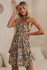 Leopard Buttoned Sleeveless Dress