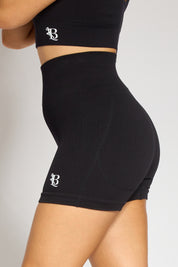 galaxy ribbed shorts black