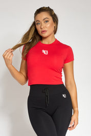 B-fit logo tee scarlett red