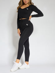 Galaxy Ribbed Noir Leggings