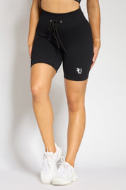 Galaxy ribbed tie up shorts black