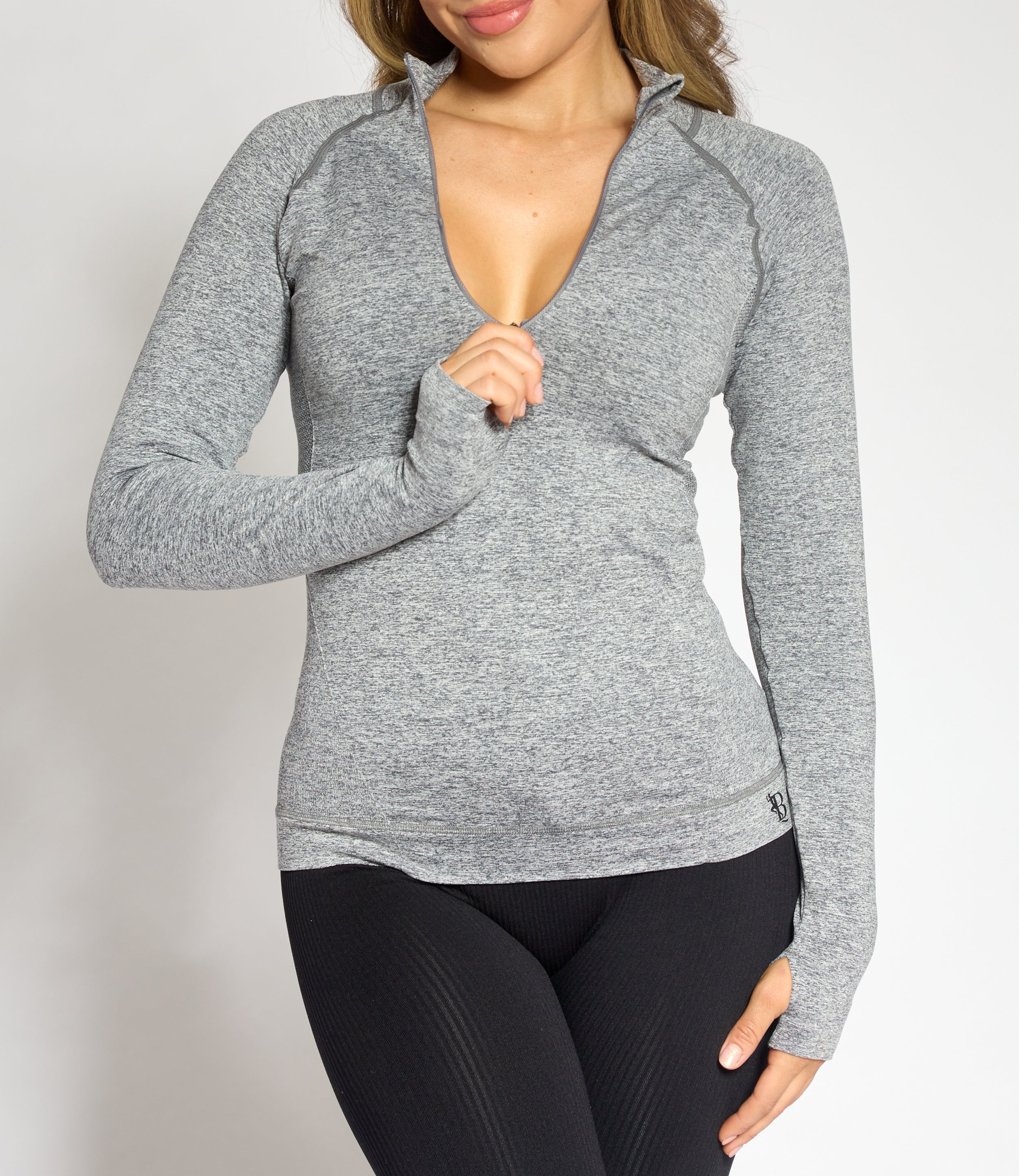 Adapt Pebble Grey sleeve top
