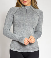 Adapt Pebble Grey sleeve top