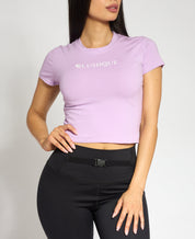 blushque logo tee lilac